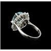 Image 3 : 4.3ct Aquamarine and Diamond Ring - 14KT White Gold