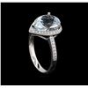 Image 4 : 4.13ct Aquamarine and Diamond Ring - 14KT White Gold