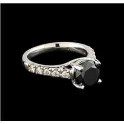 3.09ctw Black Diamond Ring - 14KT White Gold