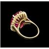 Image 3 : 11.25ct Ruby and Diamond Ring - 14KT Yellow Gold