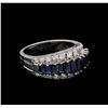 Image 1 : 1.68ctw Sapphire and Diamond Ring - 14KT White Gold