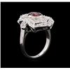 Image 4 : 1.54ct Pink Tourmaline and Diamond Ring - 14KT White Gold