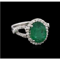 3.00ct Emerald and Diamond Ring - 14KT White Gold