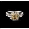 Image 1 : 1.37ctw Light Yellow Diamond Ring - 14KT Two-Tone Gold