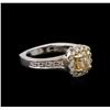 Image 2 : 1.37ctw Light Yellow Diamond Ring - 14KT Two-Tone Gold