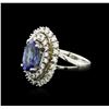 Image 1 : 14KT White Gold 4.20ct Tanzanite and Diamond Ring