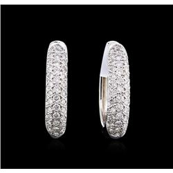 2.00ctw Diamond Hoop Earrings - 18KT White Gold