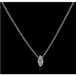 14KT White Gold 0.38ct Diamond Solitaire Necklace