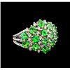 Image 1 : 2.97ctw Tsavorite and Diamond Ring - 14KT White Gold