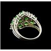 Image 3 : 2.97ctw Tsavorite and Diamond Ring - 14KT White Gold