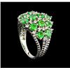 Image 4 : 2.97ctw Tsavorite and Diamond Ring - 14KT White Gold