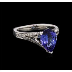 2.32ct Tanzanite and Diamond Ring - 14KT White Gold