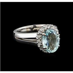 2.8ct Aquamarine and Diamond Ring - 14KT White Gold