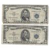 Image 1 : 1953 $5 Silver Certificate Currency Lot of 2