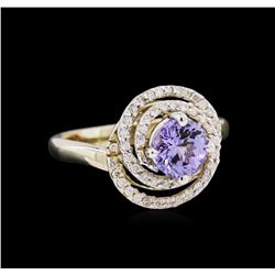 1.07ct Tanzanite and Diamond Ring - 14KT Two-Tone Gold