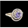 Image 1 : 1.07ct Tanzanite and Diamond Ring - 14KT Two-Tone Gold