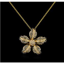 0.73ctw Diamond Pendant With Chain - 14KT Yellow Gold