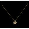 Image 2 : 0.73ctw Diamond Pendant With Chain - 14KT Yellow Gold