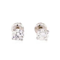 1.08ctw Diamond Stud Earrings - 14KT White Gold