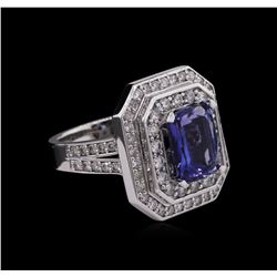 14KT White Gold 2.74ct Tanzanite and Diamond Ring