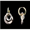 Image 2 : 0.58ctw Diamond Earrings - 14KT Tri-Color Gold