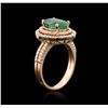 Image 3 : 2.72ct Emerald and Diamond Ring - 14KT Rose Gold