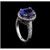 Image 4 : 5.60ct Tanzanite and Diamond Ring - 14KT White Gold