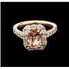 Image 2 : 1.98ct Morganite and Diamond Ring - 14KT Rose Gold