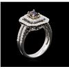 Image 3 : 14KT White and Yellow Gold 0.40ct Tanzanite and Diamond Ring