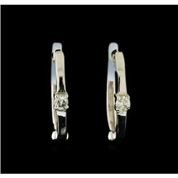 0.04ctw Diamond Earrings - 14KT White Gold