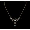 Image 1 : 1.43ctw Opal and Diamond Necklace - 18KT Yellow Gold
