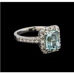 2.32ct Aquamarine and Diamond Ring - 14KT White Gold