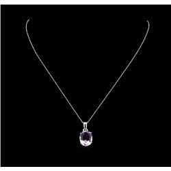 Crayola 7.90ct Pink Amethyst Pendant With Chain - 14K White Gold