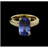 Image 2 : 18KT Yellow Gold 3.89ct Tanzanite and Diamond Ring