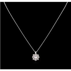 1.30ctw Diamond Pendant With Chain - 14KT White Gold