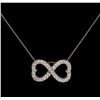 Image 1 : 0.60ctw Diamond Infinity Pendant With Chain - 14KT White Gold