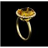 Image 4 : 4.57ct Citrine and Diamond Ring - 14KT Yellow Gold