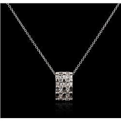 14KT White Gold 0.75ctw Diamond Pendant With Chain