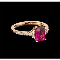 1.39ct Tourmaline and Diamond Ring - 14KT Rose Gold