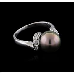 Pearl and Diamond Ring - 14KT White Gold