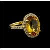 Image 1 : 5.04ct Citrine and Diamond Ring - 14KT Yellow Gold