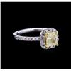 Image 1 : 1.37ctw Fancy Light Yellow Diamond Ring - 14KT Two-Tone Gold