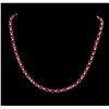 Image 1 : 23.00ctw Pink Tourmaline and Diamond Necklace - 14KT Yellow Gold