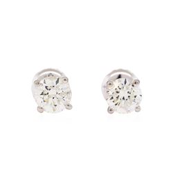 0.97ctw Diamond Stud Earrings - 14KT White Gold