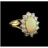 Image 1 : 2.56ct Opal and Diamond Ring - 14KT Yellow Gold