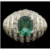 Image 2 : 14KT Yellow Gold 2.03ct Emerald and Diamond Ring