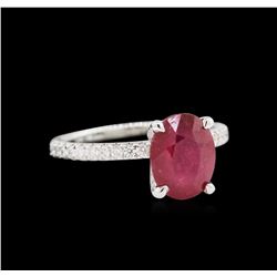 2.74ct Ruby and Diamond Ring - 14KT White Gold