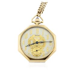 Waltham 14KT Yellow Gold Open Face Pocket Watch