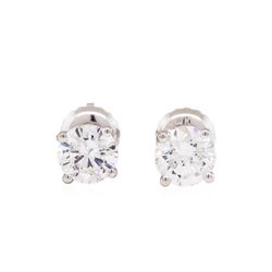 1.00ctw Diamond Stud Earrings - 14KT White Gold