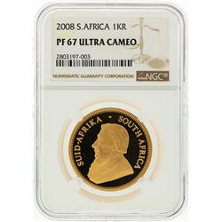 2008 NGC PF67 Ultra Cameo S. Africa 1KR Gold Coin